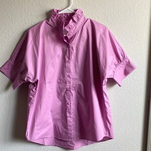 Heidi Houston Lavender Ruffled Blouse-Dress shirt